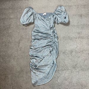 NWOT ASTR the Label Emma Ruched Puff Sleeve Floral Midi Dress Women’s XS